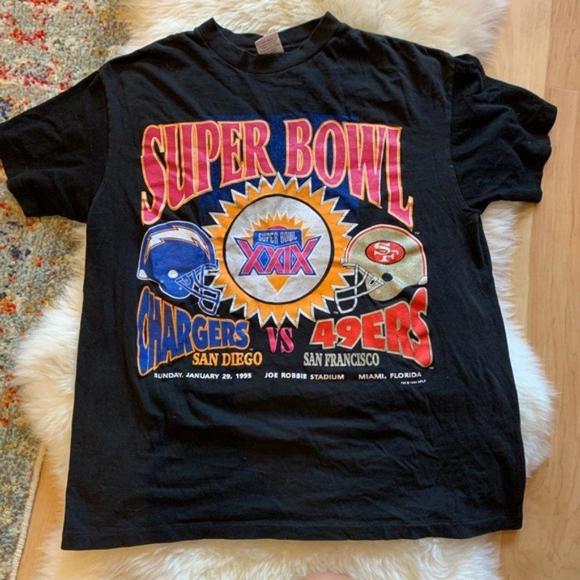 Retro Super Bowl T Chargers Vs 49Ers San Diego San Francisco Shirt 90S - Picture 1 of 4